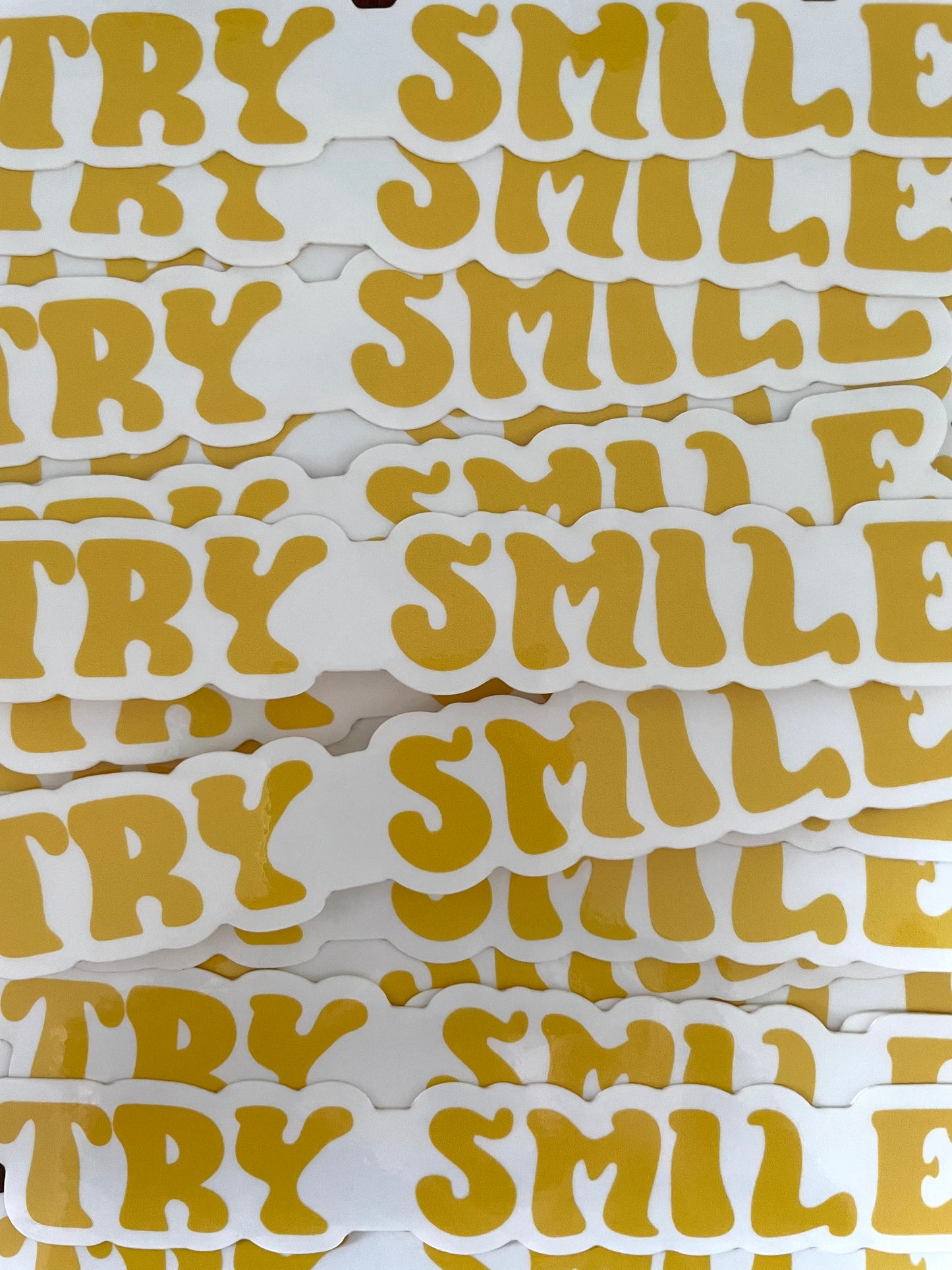 "Try Smile" CLEAR Sticker